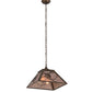 Meyda Lighting Whispering Pines 76316 22" 2-Light Antique Copper Pendant Light With Silver Mica Shade Glass