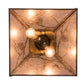 Meyda Lighting Whispering Pines 76316 22" 2-Light Antique Copper Pendant Light With Silver Mica Shade Glass