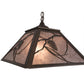Meyda Lighting Whispering Pines 76316 22" 2-Light Antique Copper Pendant Light With Silver Mica Shade Glass