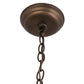 Meyda Lighting Whispering Pines 76316 22" 2-Light Antique Copper Pendant Light With Silver Mica Shade Glass