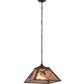 Meyda Lighting Whispering Pines 76316 22" 2-Light Antique Copper Pendant Light With Silver Mica Shade Glass