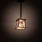 Meyda Lighting Whispering Pines 7"Sq Antique Copper Pendant Light With Silver Mica Shade Glass