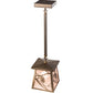 Meyda Lighting Whispering Pines 7"Sq Antique Copper Pendant Light With Silver Mica Shade Glass