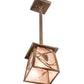 Meyda Lighting Whispering Pines 7"Sq Antique Copper Pendant Light With Silver Mica Shade Glass