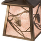 Meyda Lighting Whispering Pines 7"Sq Antique Copper Pendant Light With Silver Mica Shade Glass
