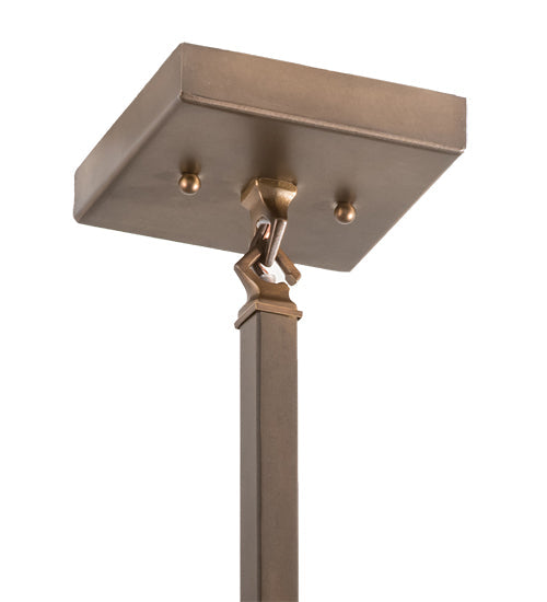 Meyda Lighting Whispering Pines 7"Sq Antique Copper Pendant Light With Silver Mica Shade Glass