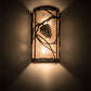 Meyda Lighting Whispering Pines 8" 2-Light Distressed Chestnut Left Wall Sconce With Silver Mica Shade Glass