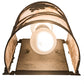 Meyda Lighting Whispering Pines 8" 2-Light Distressed Chestnut Right Wall Sconce With Silver Mica Shade Glass