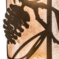 Meyda Lighting Whispering Pines 8" 2-Light Distressed Chestnut Right Wall Sconce With Silver Mica Shade Glass