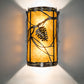 Meyda Lighting Whispering Pines 8" 2-Light Exterior Oil Rubbed Bronze Left Wall Sconce With Amber Mica Shade Glass