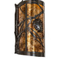 Meyda Lighting Whispering Pines 8" 2-Light Exterior Oil Rubbed Bronze Left Wall Sconce With Amber Mica Shade Glass