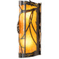 Meyda Lighting Whispering Pines 8" 2-Light Exterior Oil Rubbed Bronze Left Wall Sconce With Amber Mica Shade Glass