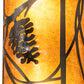 Meyda Lighting Whispering Pines 8" 2-Light Exterior Oil Rubbed Bronze Left Wall Sconce With Amber Mica Shade Glass
