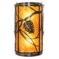 Meyda Lighting Whispering Pines 8" 2-Light Exterior Oil Rubbed Bronze Left Wall Sconce With Amber Mica Shade Glass