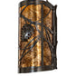 Meyda Lighting Whispering Pines 8" 2-Light Exterior Oil Rubbed Bronze Right Wall Sconce With Amber Mica Shade Glass