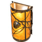 Meyda Lighting Whispering Pines 8" 2-Light Exterior Oil Rubbed Bronze Right Wall Sconce With Amber Mica Shade Glass