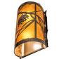 Meyda Lighting Whispering Pines 8" 2-Light Exterior Oil Rubbed Bronze Right Wall Sconce With Amber Mica Shade Glass