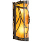 Meyda Lighting Whispering Pines 8" 2-Light Exterior Oil Rubbed Bronze Right Wall Sconce With Amber Mica Shade Glass
