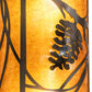 Meyda Lighting Whispering Pines 8" 2-Light Exterior Oil Rubbed Bronze Right Wall Sconce With Amber Mica Shade Glass