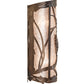 Meyda Lighting Whispering Pines 8" 2-Light Light Burnished Antique Copper Wall Sconce With Silver Mica Shade Glass