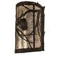 Meyda Lighting Whispering Pines 8" 2-Light Oil Rubbed Bronze Left Wall Sconce With Silver Mica Shade Glass