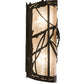 Meyda Lighting Whispering Pines 8" 2-Light Oil Rubbed Bronze Left Wall Sconce With Silver Mica Shade Glass