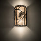 Meyda Lighting Whispering Pines 8" 2-Light Oil Rubbed Bronze Right Wall Sconce With Silver Mica Shade Glass