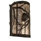 Meyda Lighting Whispering Pines 8" 2-Light Oil Rubbed Bronze Right Wall Sconce With Silver Mica Shade Glass