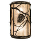 Meyda Lighting Whispering Pines 8" 2-Light Oil Rubbed Bronze Right Wall Sconce With Silver Mica Shade Glass