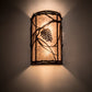 Meyda Lighting Whispering Pines 8" 2-Light Oil Rubbed Bronze Wall Sconce With Silver Mica Shade Glass