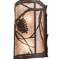 Meyda Lighting Whispering Pines 8" 2-Light Oil Rubbed Bronze Wall Sconce With Silver Mica Shade Glass