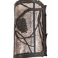 Meyda Lighting Whispering Pines 8" 2-Light Oil Rubbed Bronze Wall Sconce With Silver Mica Shade Glass
