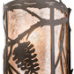 Meyda Lighting Whispering Pines 8" 2-Light Oil Rubbed Bronze Wall Sconce With Silver Mica Shade Glass