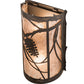 Meyda Lighting Whispering Pines 8" 2-Light Oil Rubbed Bronze Wall Sconce With Silver Mica Shade Glass
