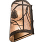 Meyda Lighting Whispering Pines 8" 2-Light Oil Rubbed Bronze Wall Sconce With Silver Mica Shade Glass