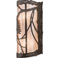 Meyda Lighting Whispering Pines 8" 2-Light Oil Rubbed Bronze Wall Sconce With Silver Mica Shade Glass