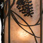 Meyda Lighting Whispering Pines 8" 2-Light Satin Black Wrought Iron Left Wall Sconce With Silver Mica Shade Glass