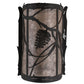 Meyda Lighting Whispering Pines 8" 2-Light Satin Black Wrought Iron Right Wall Sconce With Silver Mica Shade Glass