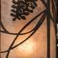 Meyda Lighting Whispering Pines 8" 2-Light Satin Black Wrought Iron Right Wall Sconce With Silver Mica Shade Glass