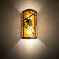 Meyda Lighting Whispering Pines 8" 2-Light Textured Black Left Wall Sconce With Amber Mica Shade Glass