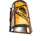 Meyda Lighting Whispering Pines 8" 2-Light Textured Black Left Wall Sconce With Amber Mica Shade Glass