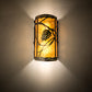 Meyda Lighting Whispering Pines 8" 2-Light Textured Black Right Wall Sconce With Amber Mica Shade Glass