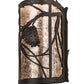 Meyda Lighting Whispering Pines 8" 2-Light Wrought Iron Wall Sconce With Silver Mica Shade Glass