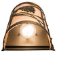Meyda Lighting Whispering Pines 8" 2-Light Wrought Iron Wall Sconce With Silver Mica Shade Glass