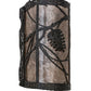 Meyda Lighting Whispering Pines 8" Wrought Iron Left Wall Sconce With Silver Mica Shade Glass
