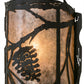 Meyda Lighting Whispering Pines 8" Wrought Iron Left Wall Sconce With Silver Mica Shade Glass