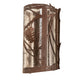 Meyda Lighting Whispering Pines 8" Wrought Iron On Rust Left Wall Sconce With Clear Seeded Shade Glass