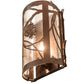 Meyda Lighting Whispering Pines 8" Wrought Iron On Rust Left Wall Sconce With Clear Seeded Shade Glass