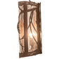 Meyda Lighting Whispering Pines 8" Wrought Iron On Rust Left Wall Sconce With Clear Seeded Shade Glass