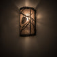 Meyda Lighting Whispering Pines 8" Wrought Iron Right Wall Sconce With Silver Mica Shade Glass